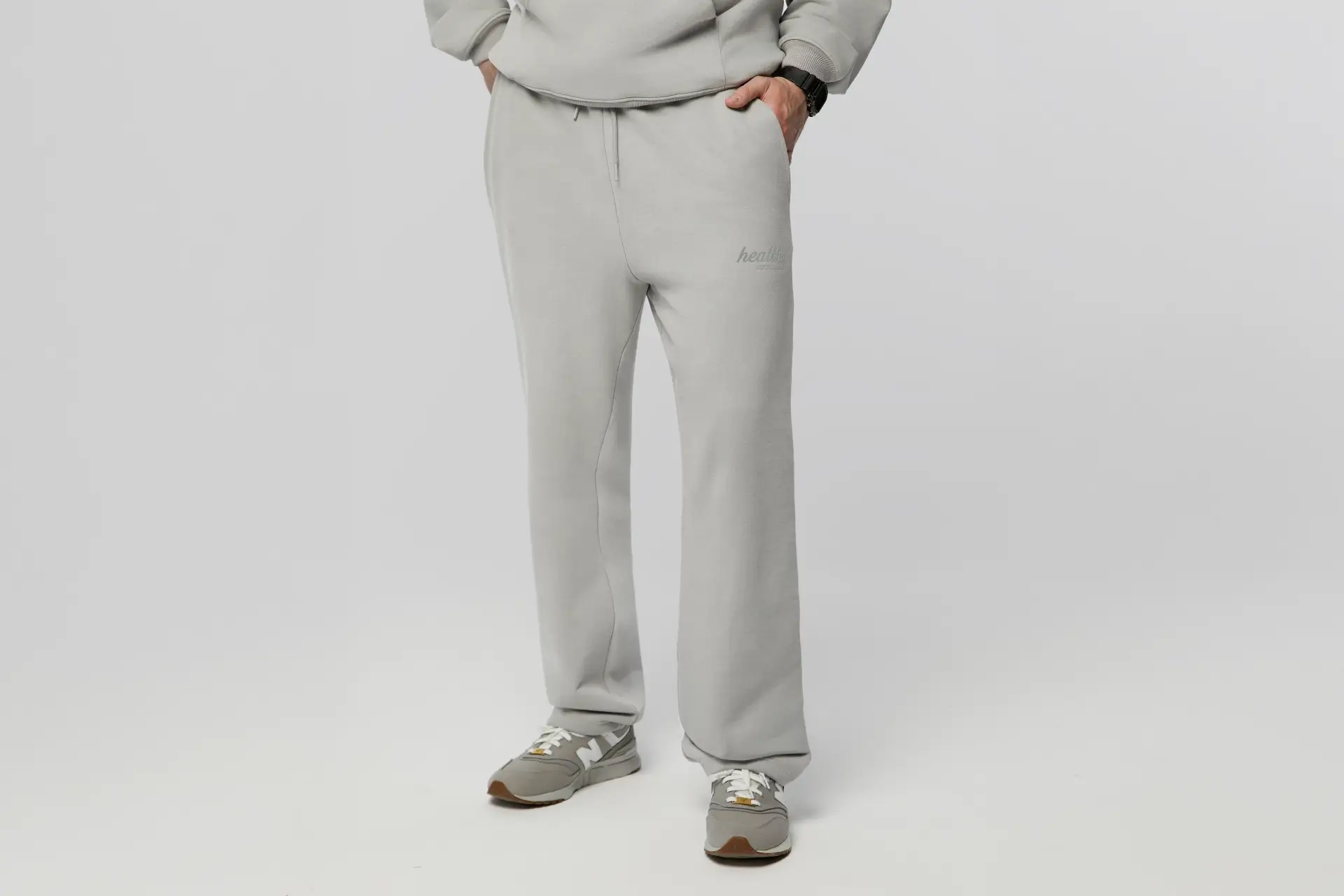 Брюки прямые, серые